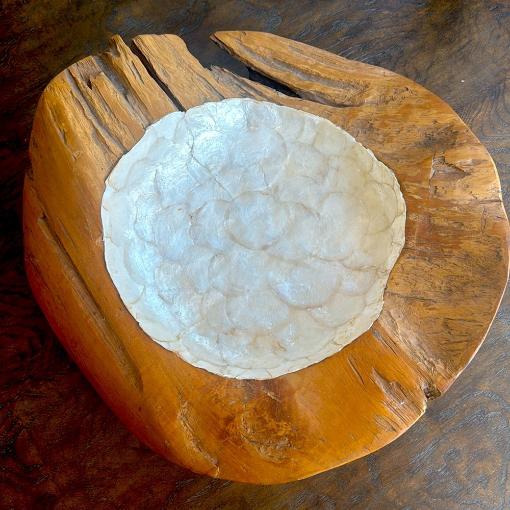 Teak wood bowl